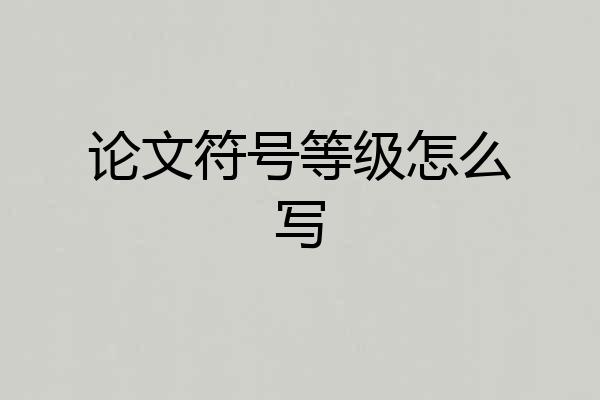 论文符号等级怎么写
