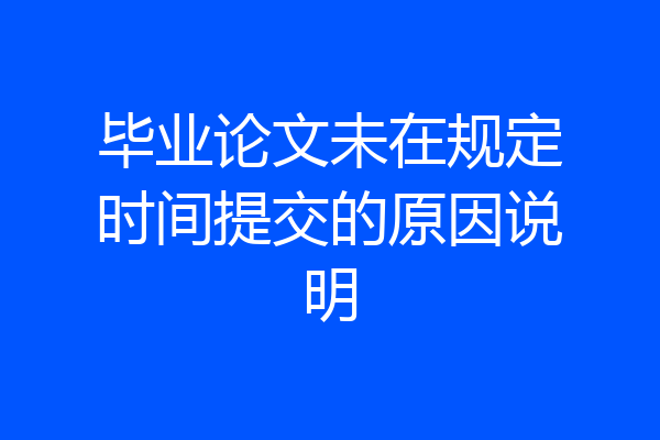 毕业论文未在规定时间提交的原因说明