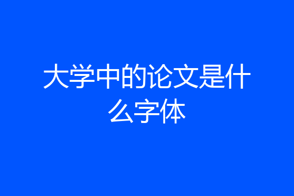 大学中的论文是什么字体
