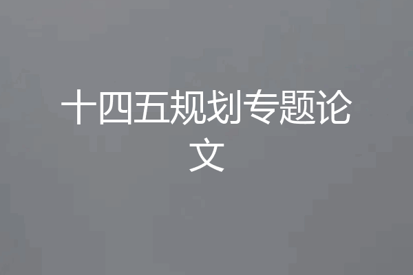 十四五规划专题论文
