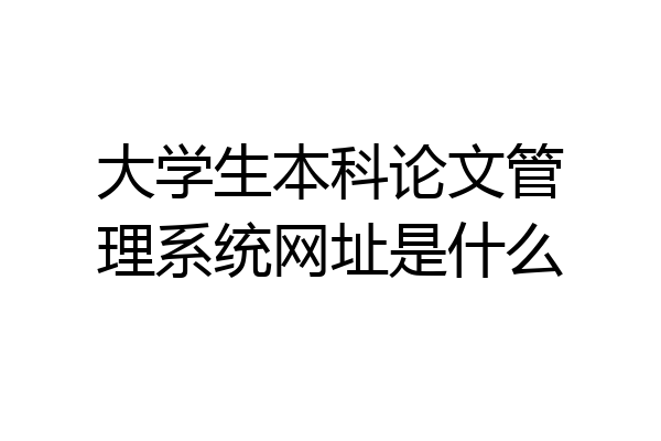 大学生本科论文管理系统网址是什么
