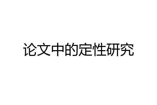 论文中的定性研究