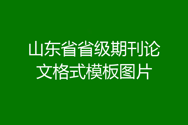 山东省省级期刊论文格式模板图片