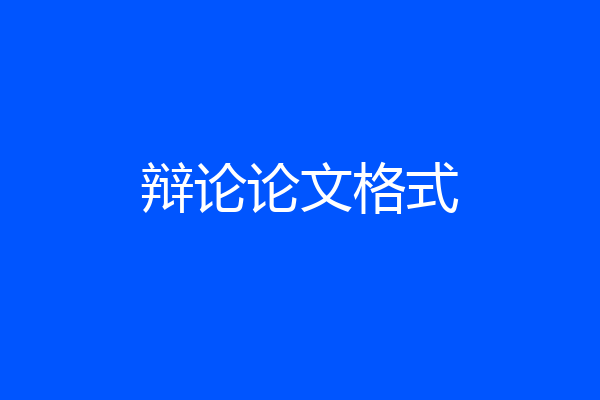 辩论论文格式