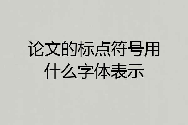 论文的标点符号用什么字体表示