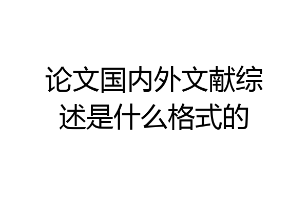 论文国内外文献综述是什么格式的