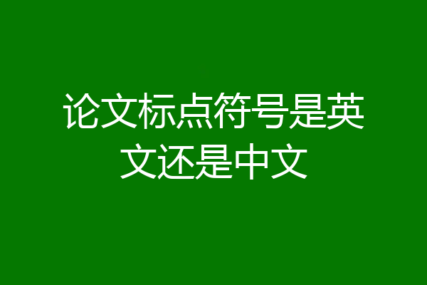论文标点符号是英文还是中文