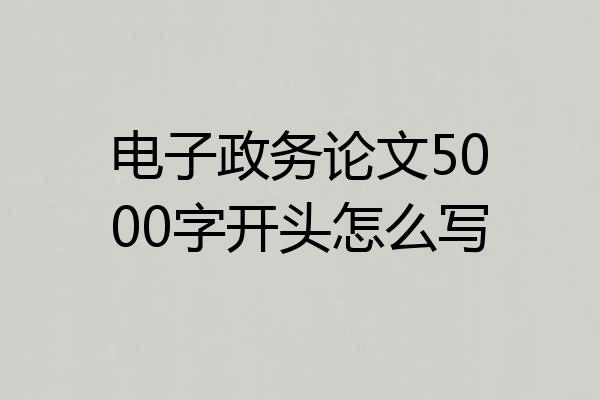 电子政务论文5000字开头怎么写