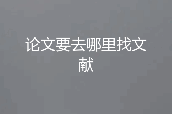 论文要去哪里找文献