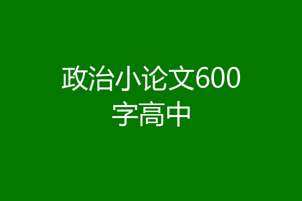 政治小论文600字高中