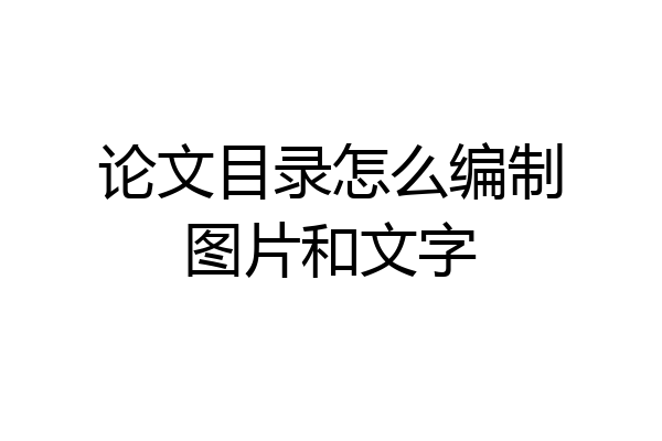 论文目录怎么编制图片和文字