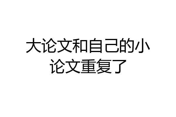 大论文和自己的小论文重复了