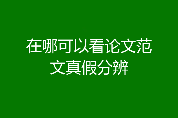 在哪可以看论文范文真假分辨