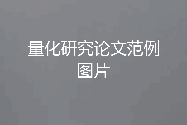 量化研究论文范例图片
