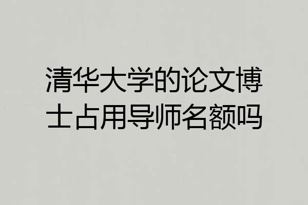 清华大学的论文博士占用导师名额吗