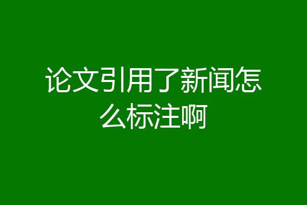 论文引用了新闻怎么标注啊
