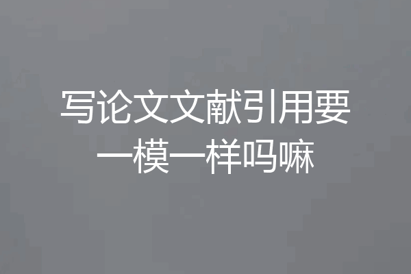 写论文文献引用要一模一样吗嘛