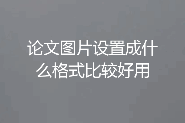 论文图片设置成什么格式比较好用