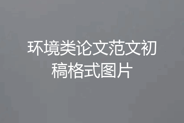环境类论文范文初稿格式图片