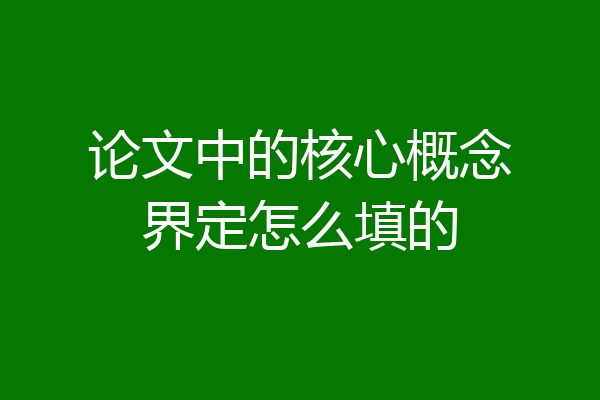 论文中的核心概念界定怎么填的