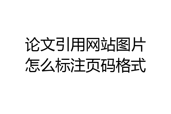 论文引用网站图片怎么标注页码格式
