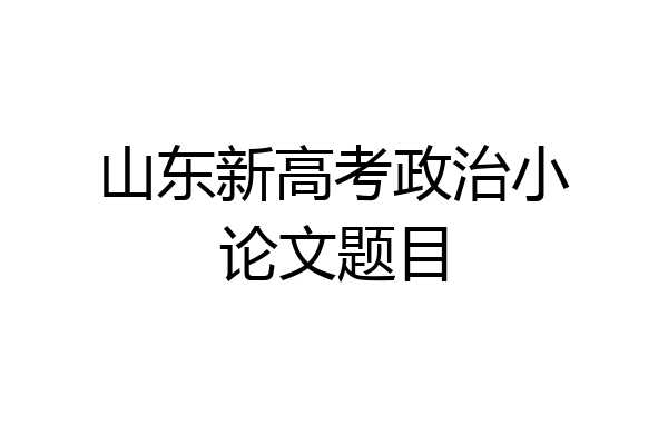 山东新高考政治小论文题目