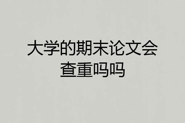 大学的期末论文会查重吗吗