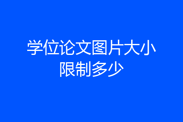 学位论文图片大小限制多少
