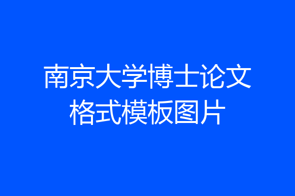 南京大学博士论文格式模板图片