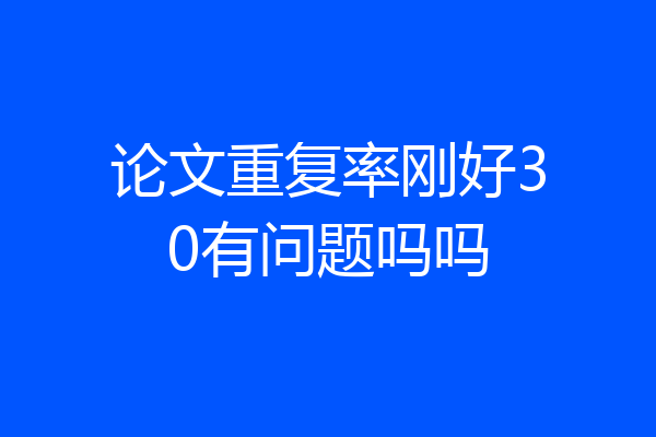 论文重复率刚好30有问题吗吗