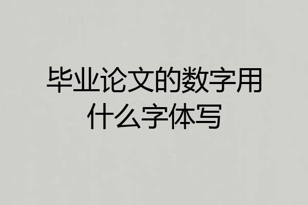 毕业论文的数字用什么字体写