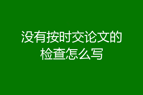 没有按时交论文的检查怎么写