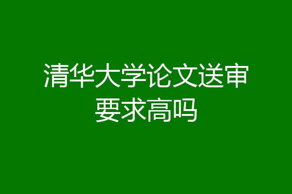 清华大学论文送审要求高吗