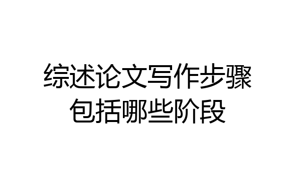 综述论文写作步骤包括哪些阶段