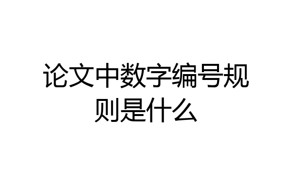 论文中数字编号规则是什么