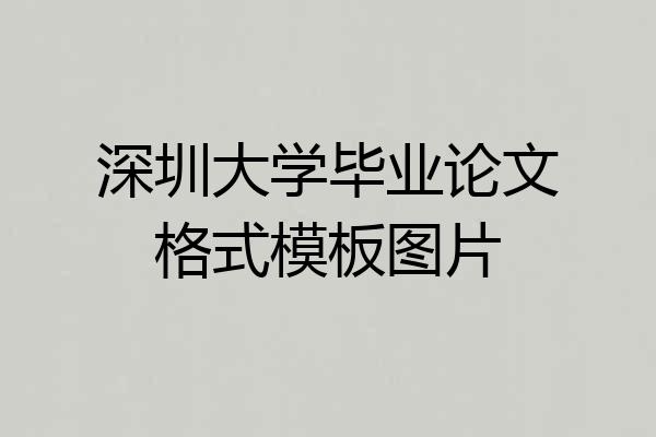 深圳大学毕业论文格式模板图片