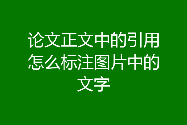 论文正文中的引用怎么标注图片中的文字
