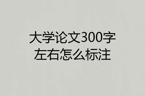 大学论文300字左右怎么标注