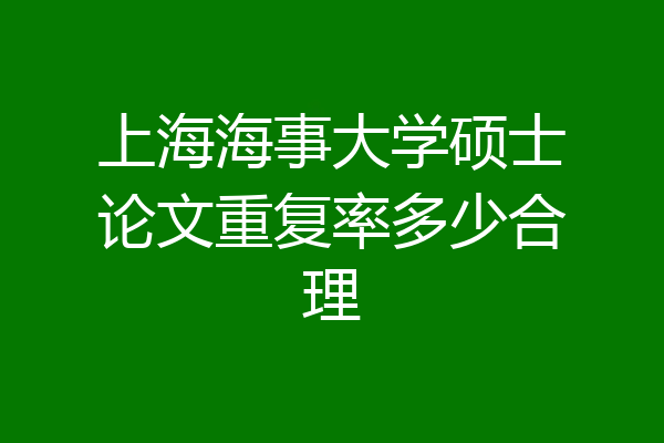 上海海事大学硕士论文重复率多少合理