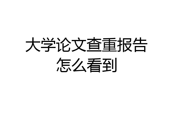 大学论文查重报告怎么看到