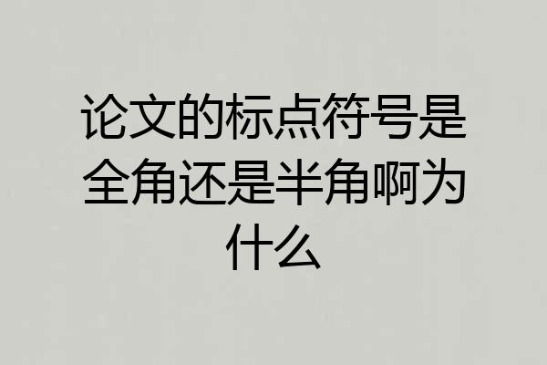 论文的标点符号是全角还是半角啊为什么