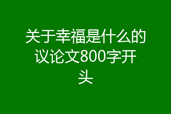 关于幸福是什么的议论文800字开头
