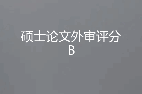 硕士论文外审评分B