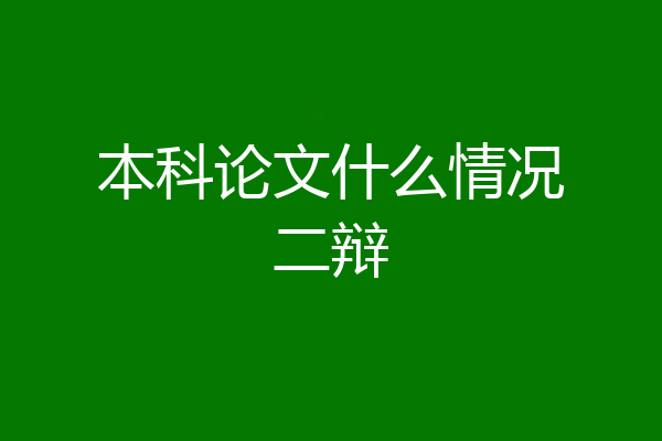 本科论文什么情况二辩