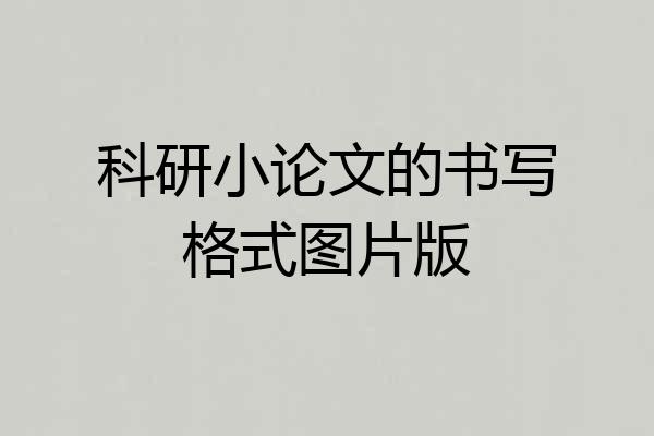 科研小论文的书写格式图片版
