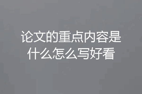 论文的重点内容是什么怎么写好看