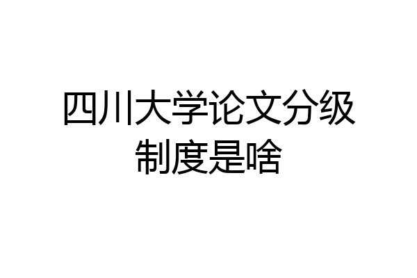 四川大学论文分级制度是啥