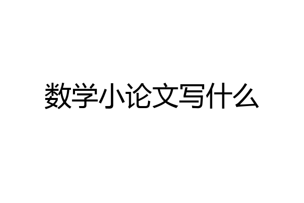 数学小论文写什么