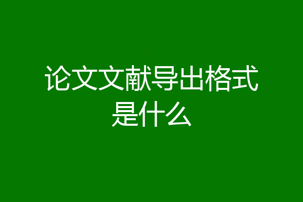 论文文献导出格式是什么