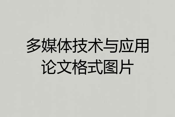 多媒体技术与应用论文格式图片